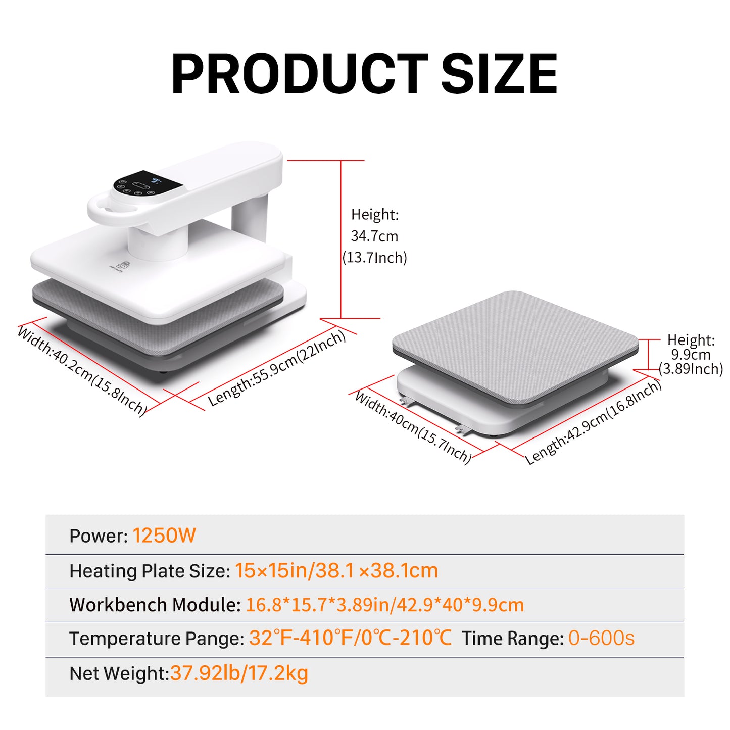 15''x15'' with Double Workbench- 360° Dual Auto Heat Press