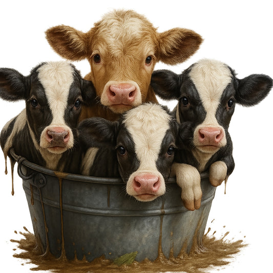 Cute Baby Cow DTF Iron-On Transfer for T-Shirts , Farm Animal Heat Press Decal , DIY Cow Print for Clothing, Bags, Jackets , Durable Washable HTV Patch for Cricut & Heat Press