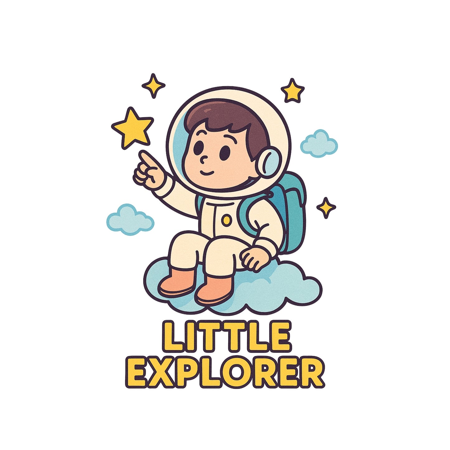 Little Explorer DTF Iron On Transfers for T-Shirts，Cute Astronaut, Cat Artist, and Starry Sky Boy Designs， Heat Press Ready DIY Patches for Clothes, Tote Bags, Hoodies