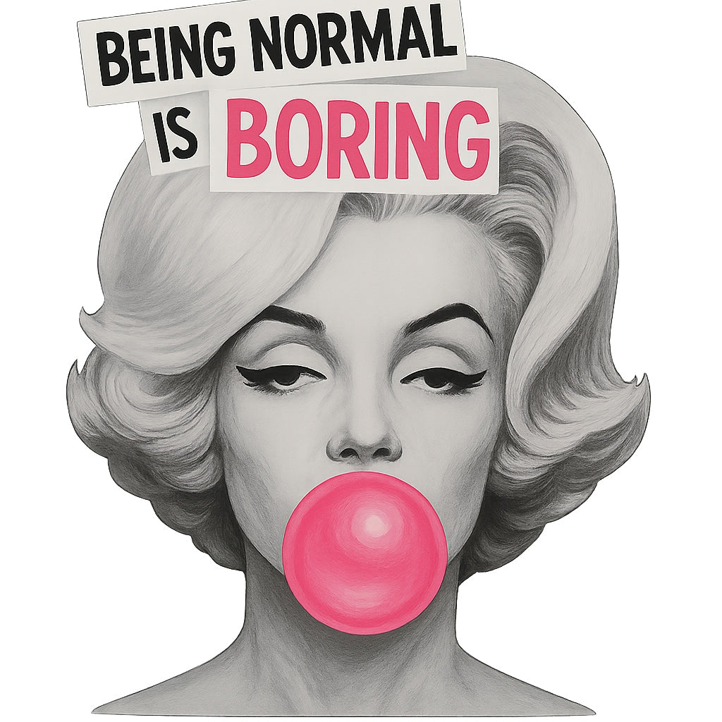 "Normal Is Boring" Iron-On Transfer Sticker, Vintage Inspired， DIY Heat Press Decal for T-Shirts