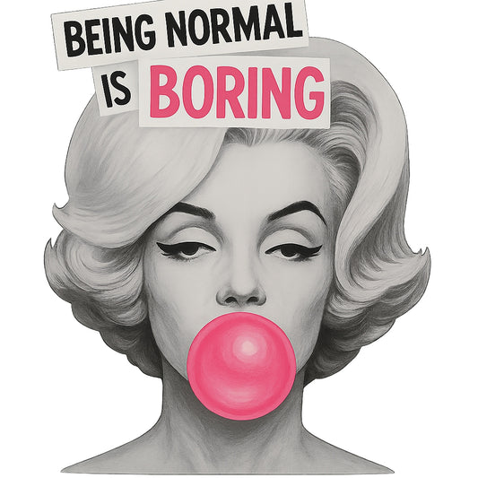 "Normal Is Boring" Iron-On Transfer Sticker, Vintage Inspired， DIY Heat Press Decal for T-Shirts