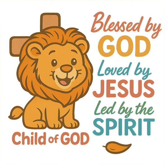 DTF Heat Transfer Iron On Sticker, Inspirational Christian Lion Graphic, for Faith Based Fashion and Church Event Gifts