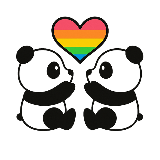 Colorful Heart Panda Iron-On Stickers ，Multi-Surface Heat Transfer Decals for Hoodies, Bags , Washable and Durable with Cute Spring Theme ,  Endless DIY Crafting Options