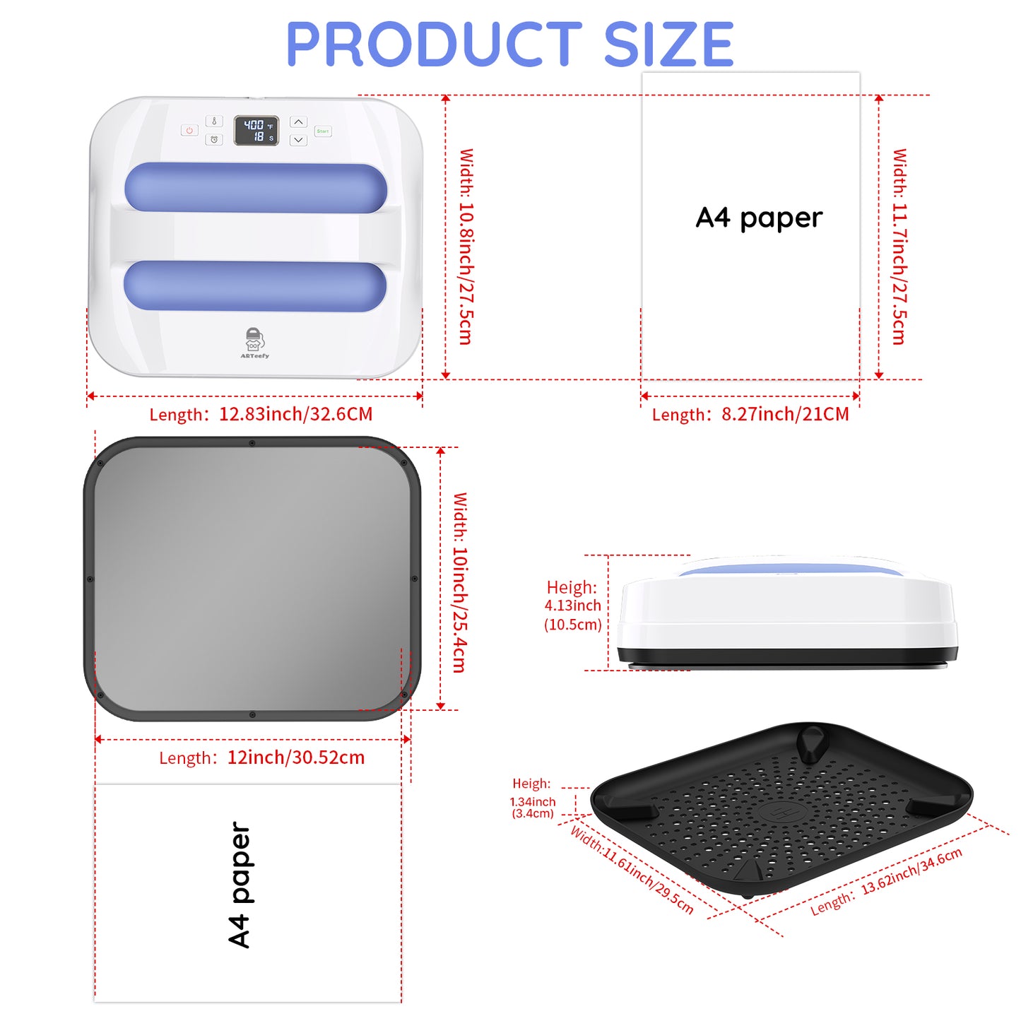 12''x10''Heat Press Machine (Purple)