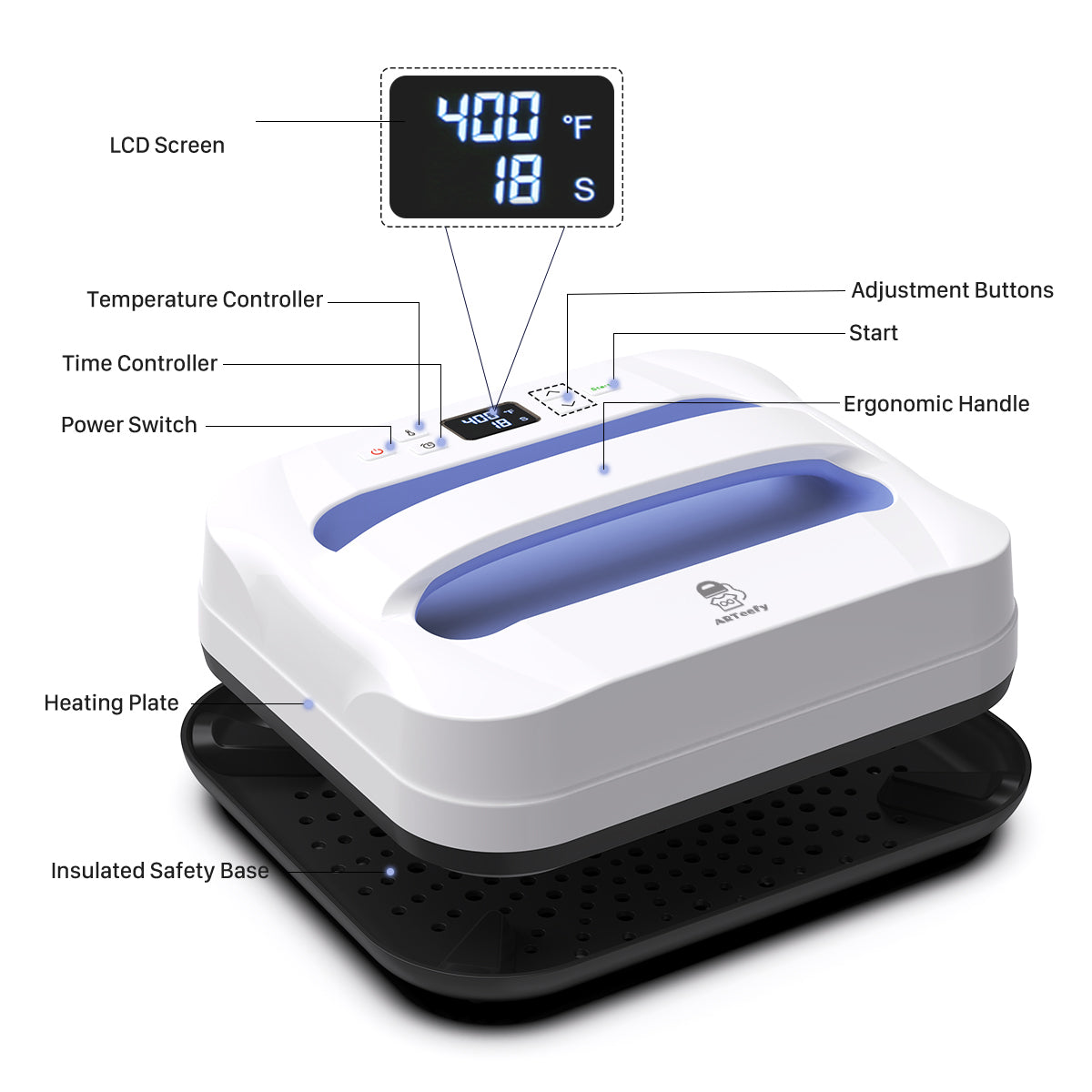 12''x10''Heat Press Machine (Purple)