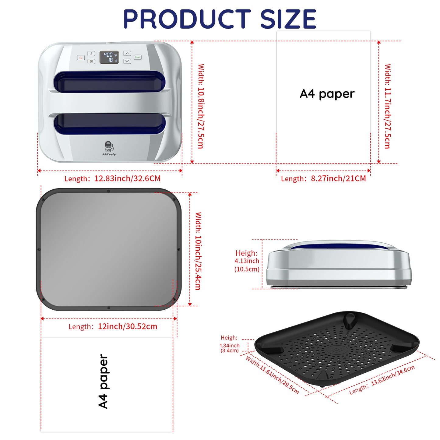 12''x10''Heat Press(Silver)