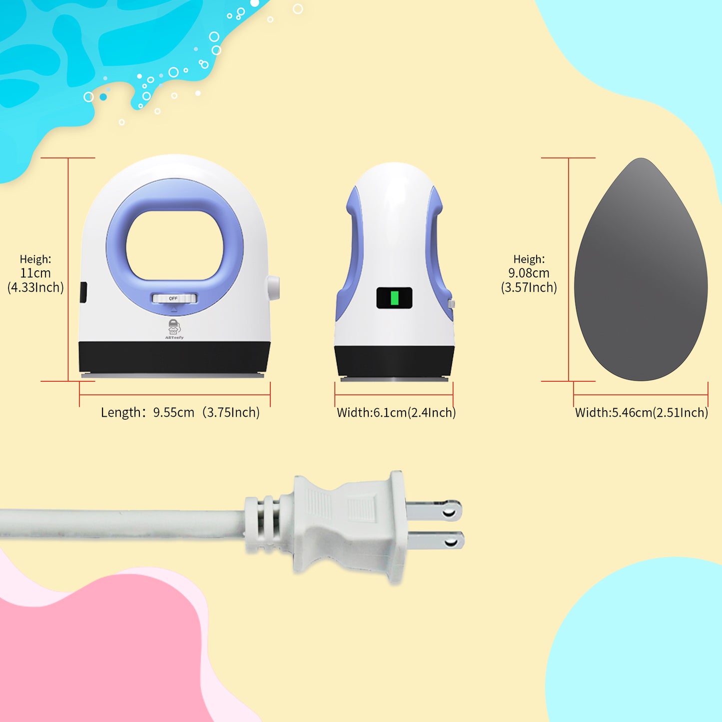 4''x3'' Heat Press(Purple)