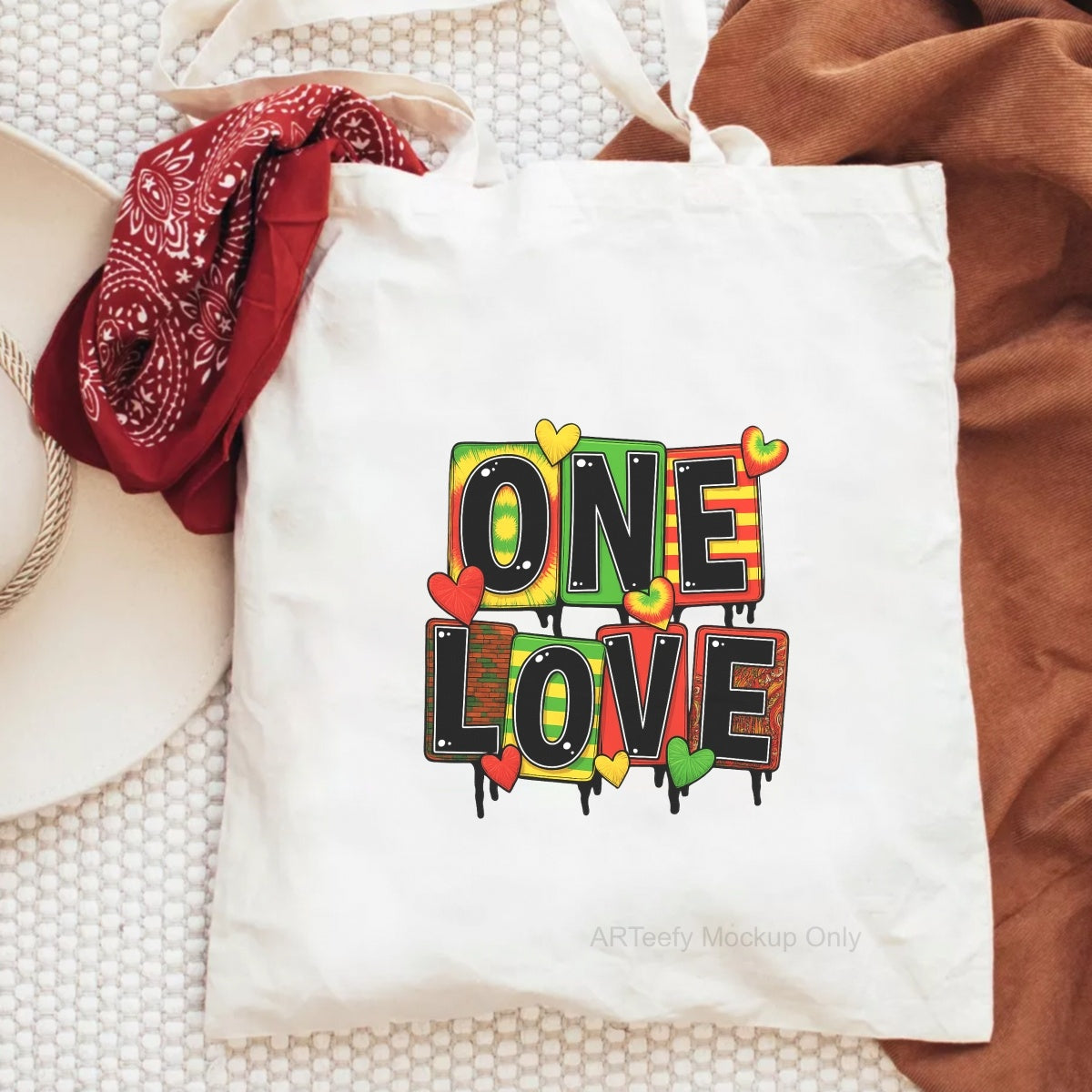 DTF Heat Transfer Iron On Sticker, Colorful ONE LOVE Graphic, For Reggae  Vibe Apparel And Music Themed Decor