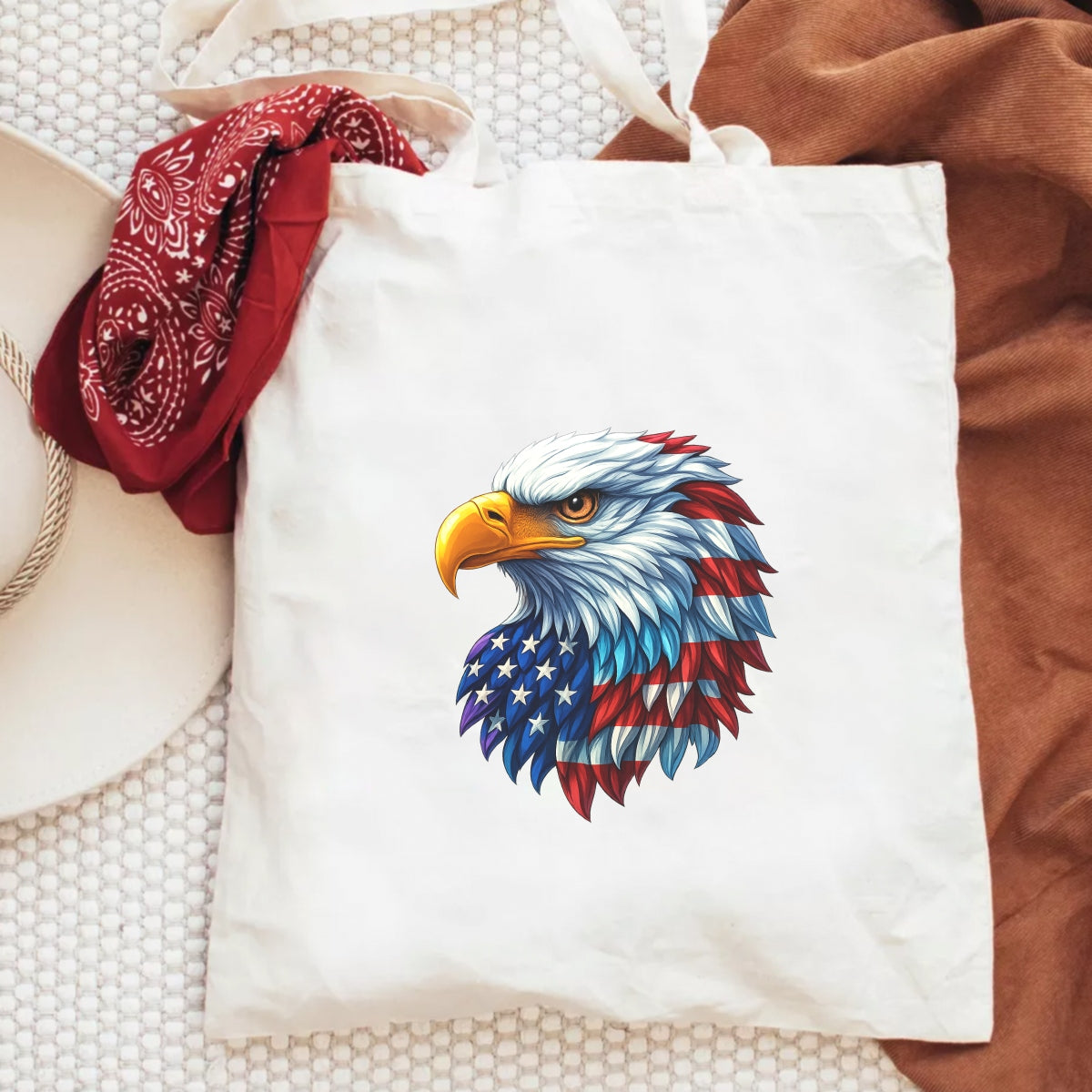 DTF Heat Transfer Iron On Sticker, Patriotic American Eagle Graphic, For USA  Themed Apparel And Festive Decor