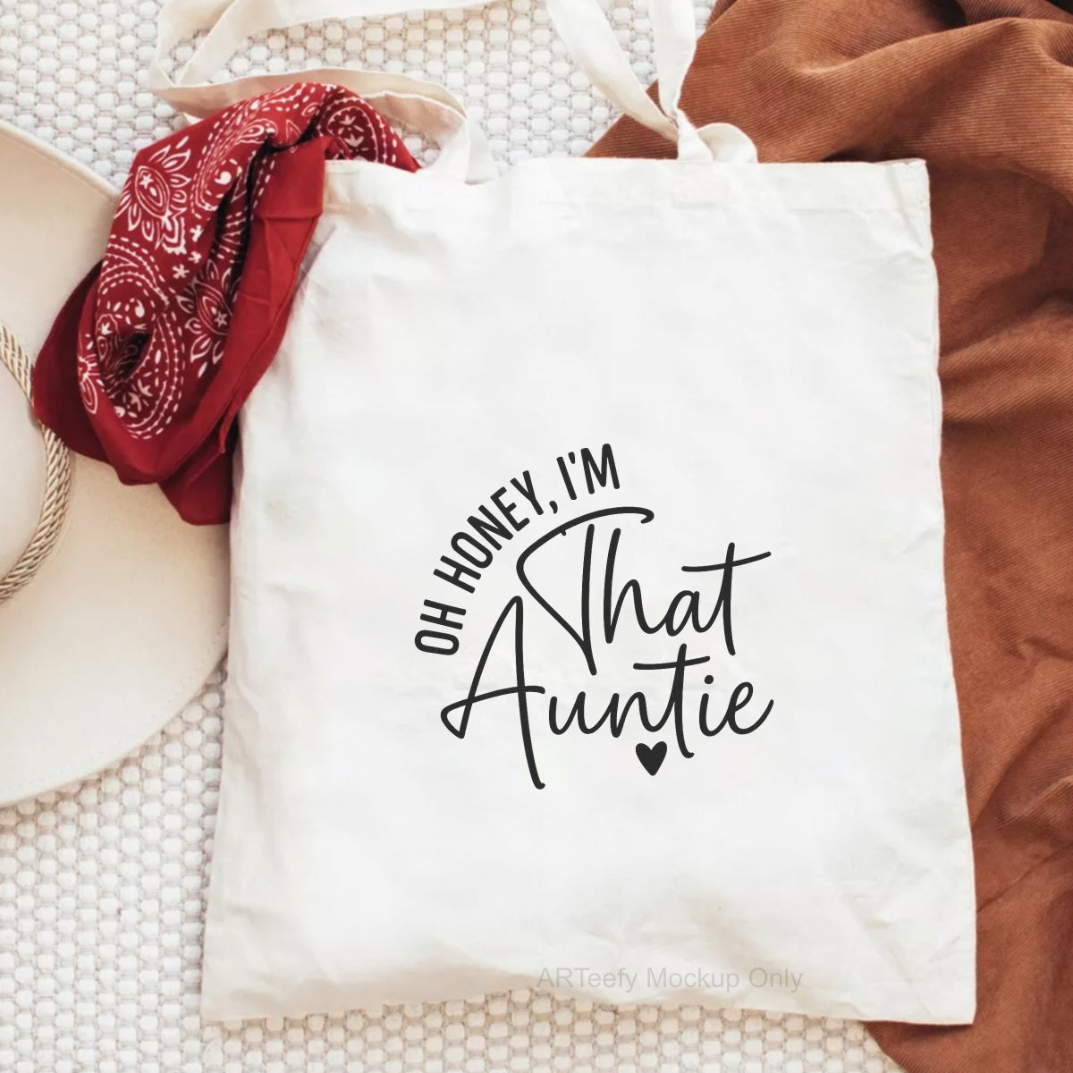Oh Honey I'm That Auntie DTF Heat Transfer for T-Shirts – Funny Colorful Embroidery Style Iron On Patch – Trendy Auntie Shirt Decal for Women, DIY Gift, Sublimation Alternative, Ready to Press