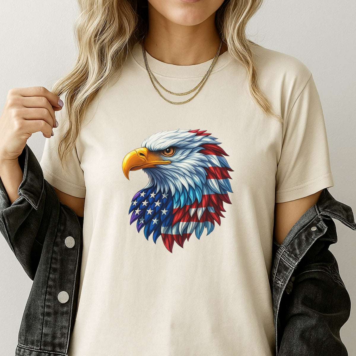 DTF Heat Transfer Iron On Sticker, Patriotic American Eagle Graphic, For USA  Themed Apparel And Festive Decor