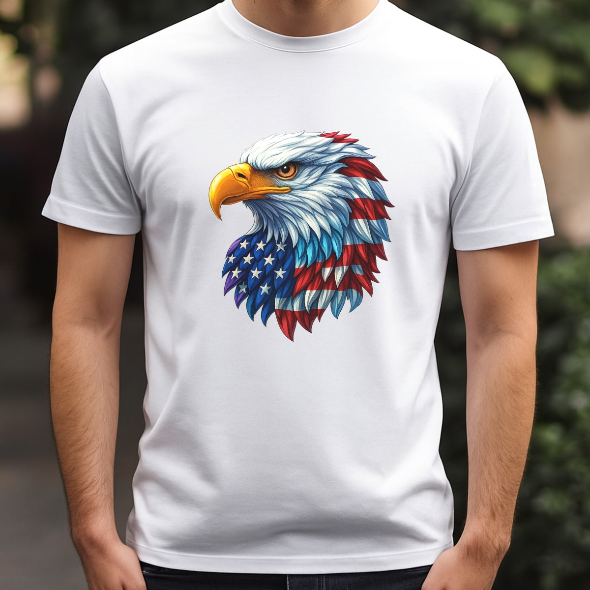 DTF Heat Transfer Iron On Sticker, Patriotic American Eagle Graphic, For USA  Themed Apparel And Festive Decor