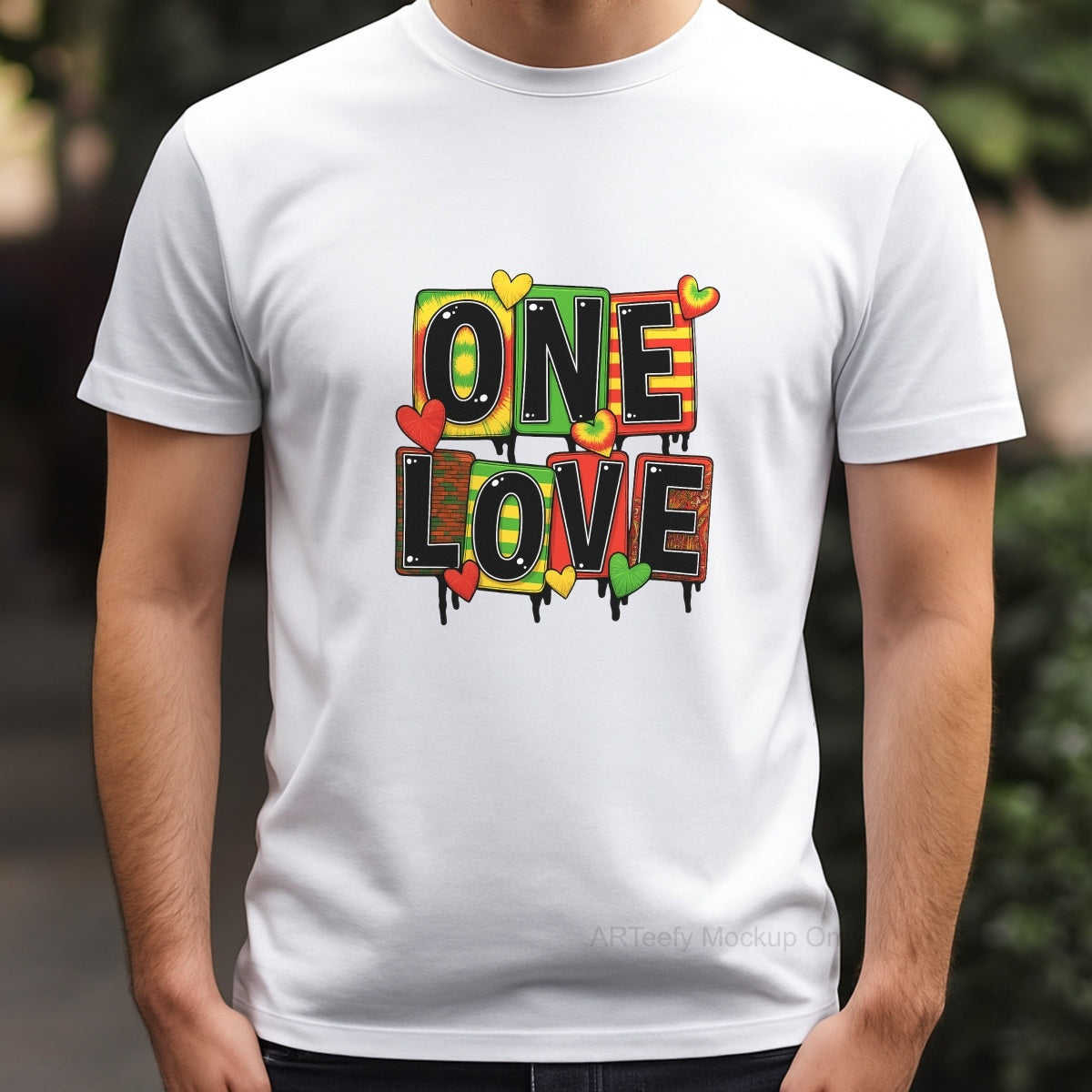 DTF Heat Transfer Iron On Sticker, Colorful ONE LOVE Graphic, For Reggae  Vibe Apparel And Music Themed Decor
