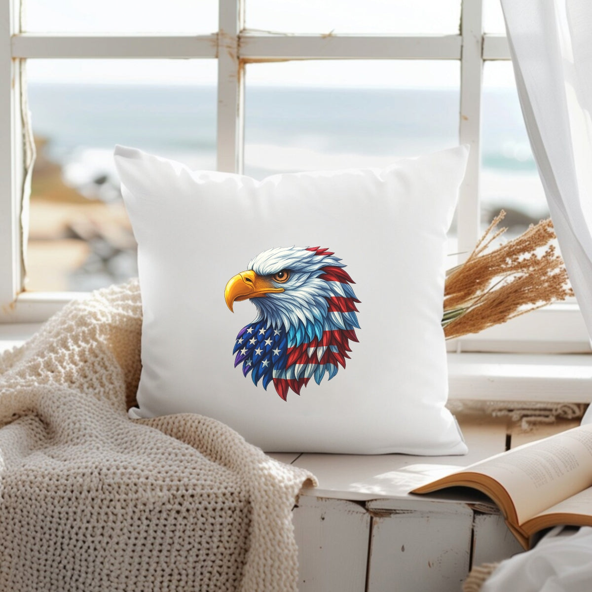 DTF Heat Transfer Iron On Sticker, Patriotic American Eagle Graphic, For USA  Themed Apparel And Festive Decor