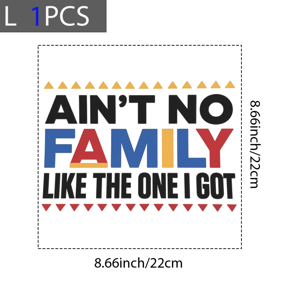 DTF Heat Transfer Iron On Sticker, Colorful Family Quote Graphic, for Family Reunion Apparel and Home Decor