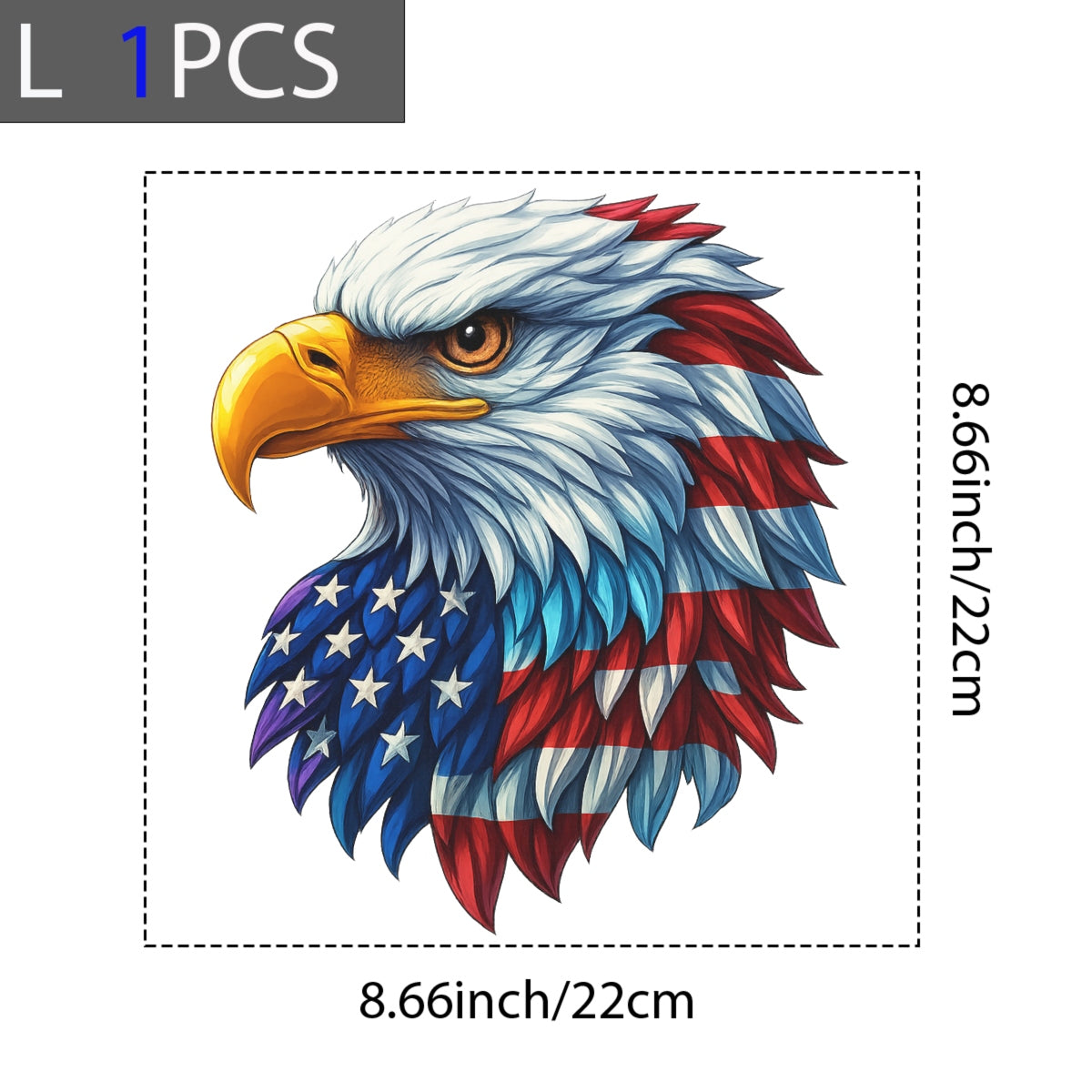DTF Heat Transfer Iron On Sticker, Patriotic American Eagle Graphic, For USA  Themed Apparel And Festive Decor