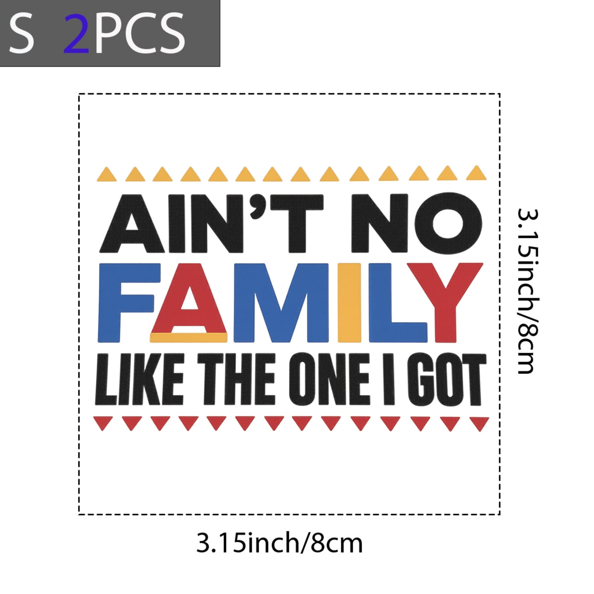 DTF Heat Transfer Iron On Sticker, Colorful Family Quote Graphic, for Family Reunion Apparel and Home Decor