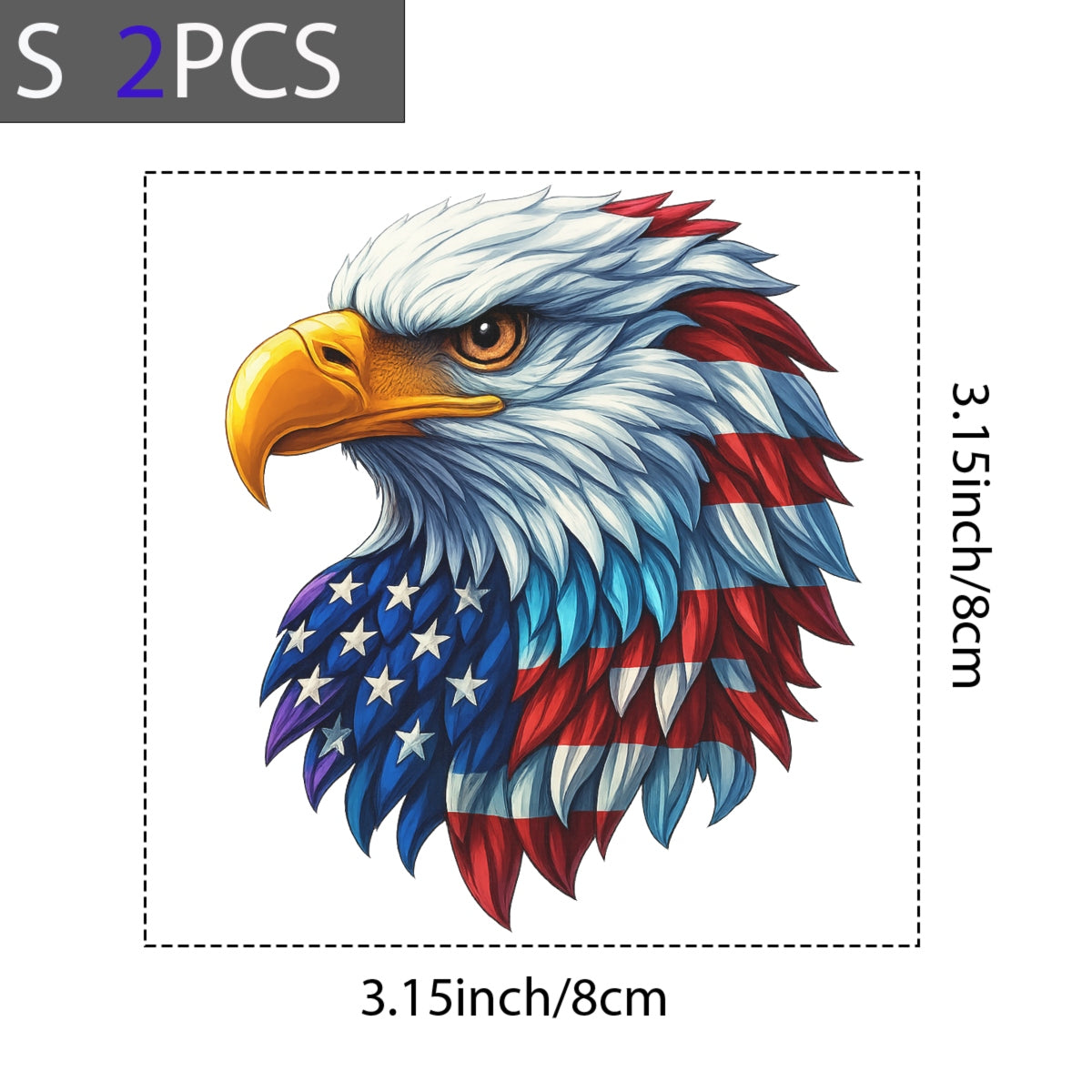 DTF Heat Transfer Iron On Sticker, Patriotic American Eagle Graphic, For USA  Themed Apparel And Festive Decor