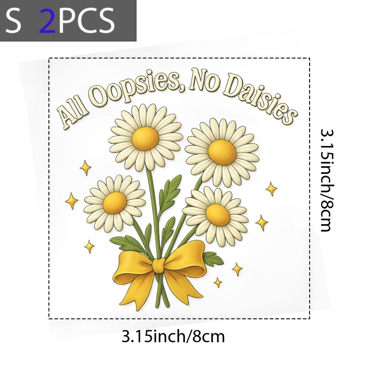 DTF Iron On Transfer for T-Shirts ， Retro Daisy Flower Graphic Heat Press Decal ，  Cute Aesthetic Floral Print ， DIY Heat Transfer for Shirts,  Tote Bags,  Hoodies
