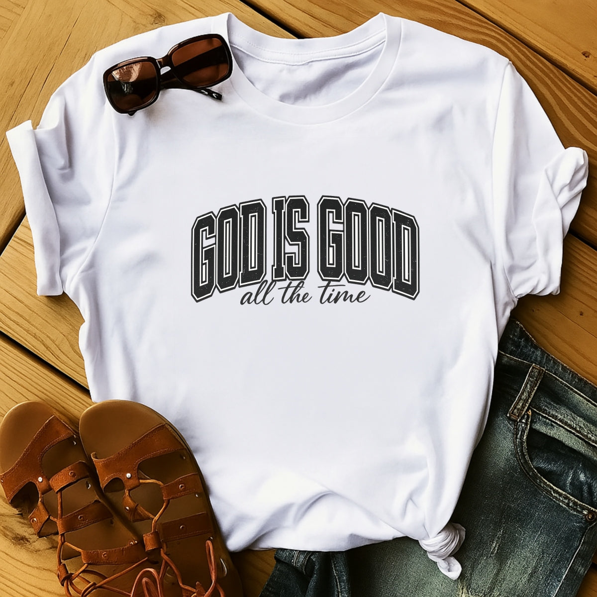 DTF Heat Transfer Iron On Sticker 'God Is Good' Christian Stickers, Religious Quotes Applications for Clothing, Jeans, Bags, Shoes, Hats, Jackets