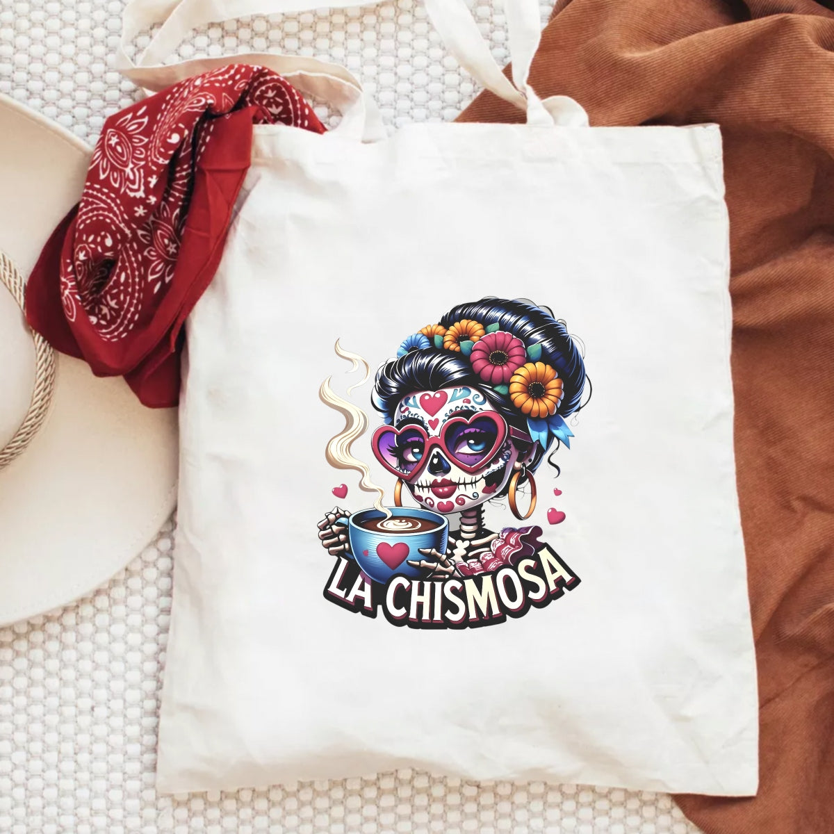 DTF Heat Transfer Iron On Sticker ，LA CHISMOSA Retro Halloween Merch for Clothing, Tote Bags, Party Decor , High Saturation Colors Skull Sticker with Pink Heart Sunglasses and Golden Hoop Earrings