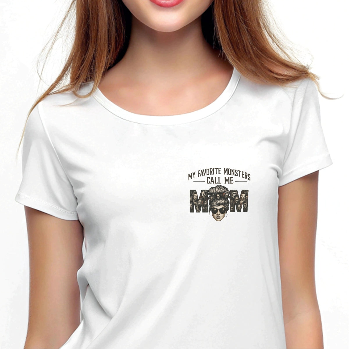 Vintage Monster Mom DTF Transfer，My Favorite Monsters Call Me Mom，Retro Horror Iron-On Heat Transfer for T-Shirts, Halloween, Mother’s Day, DIY Gifts