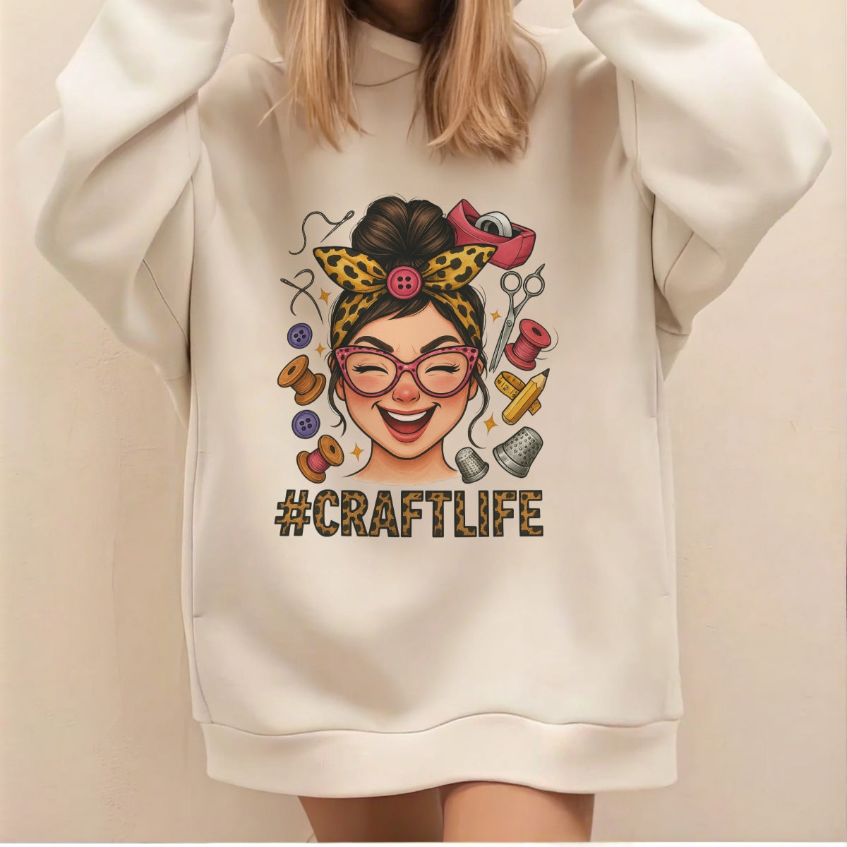 "CRAFT LIFE" DTF Transfers | Edgy Applique Patches for Streetwear & Home Textiles | Bold Graphic Art Style | High-Definition Color Retention | Reusable DIY Decor Solution