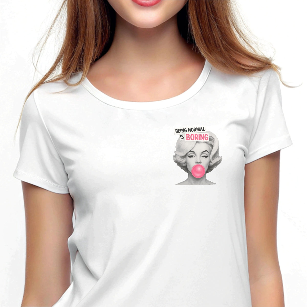 "Normal Is Boring" Iron-On Transfer Sticker, Vintage Inspired， DIY Heat Press Decal for T-Shirts