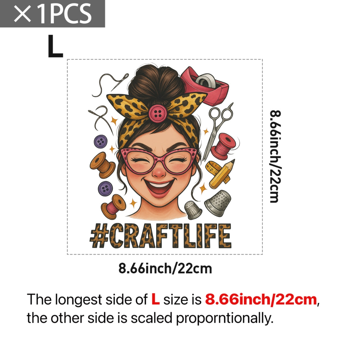 "CRAFT LIFE" DTF Transfers | Edgy Applique Patches for Streetwear & Home Textiles | Bold Graphic Art Style | High-Definition Color Retention | Reusable DIY Decor Solution