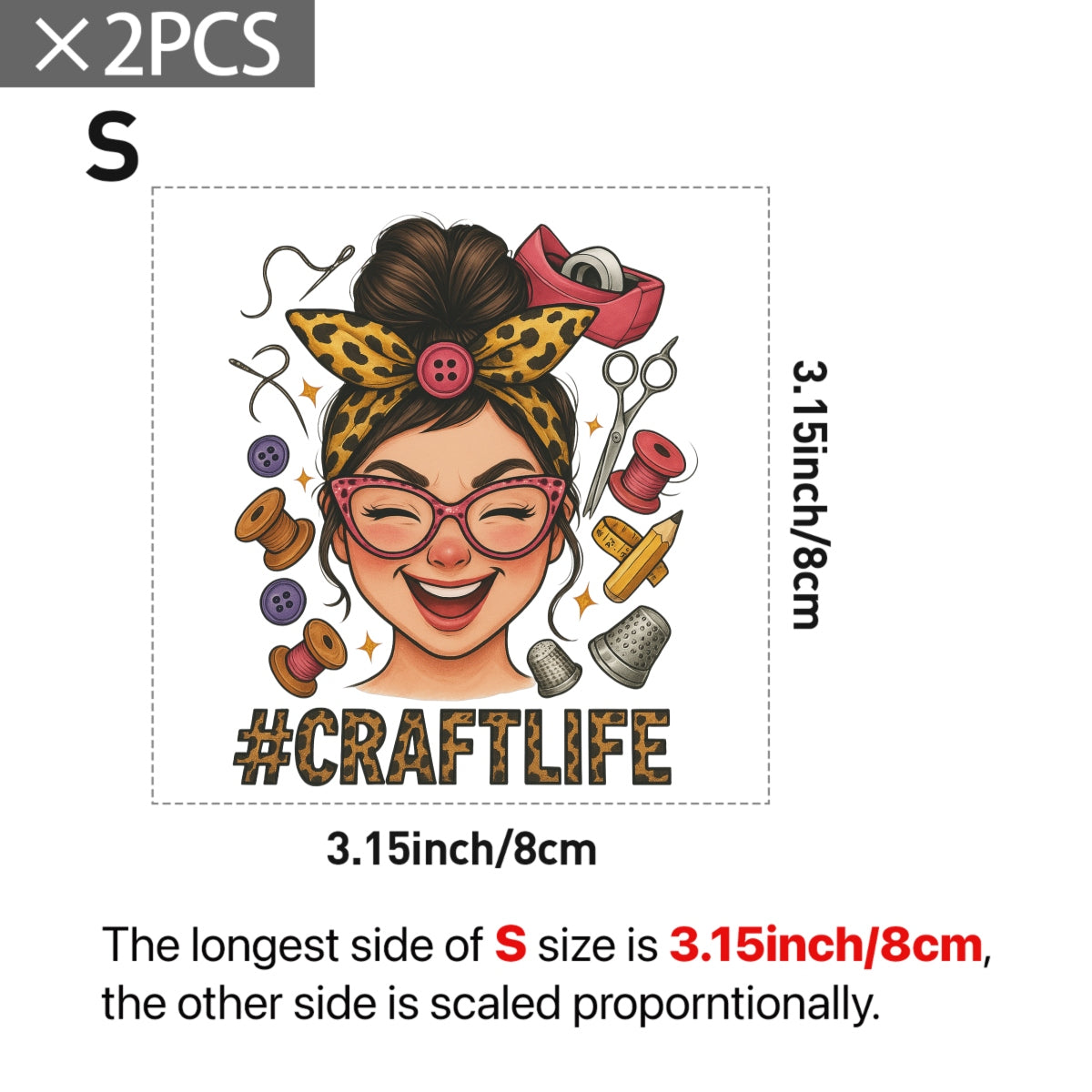 "CRAFT LIFE" DTF Transfers | Edgy Applique Patches for Streetwear & Home Textiles | Bold Graphic Art Style | High-Definition Color Retention | Reusable DIY Decor Solution