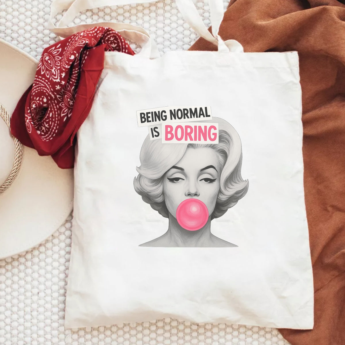 "Normal Is Boring" Iron-On Transfer Sticker, Vintage Inspired， DIY Heat Press Decal for T-Shirts