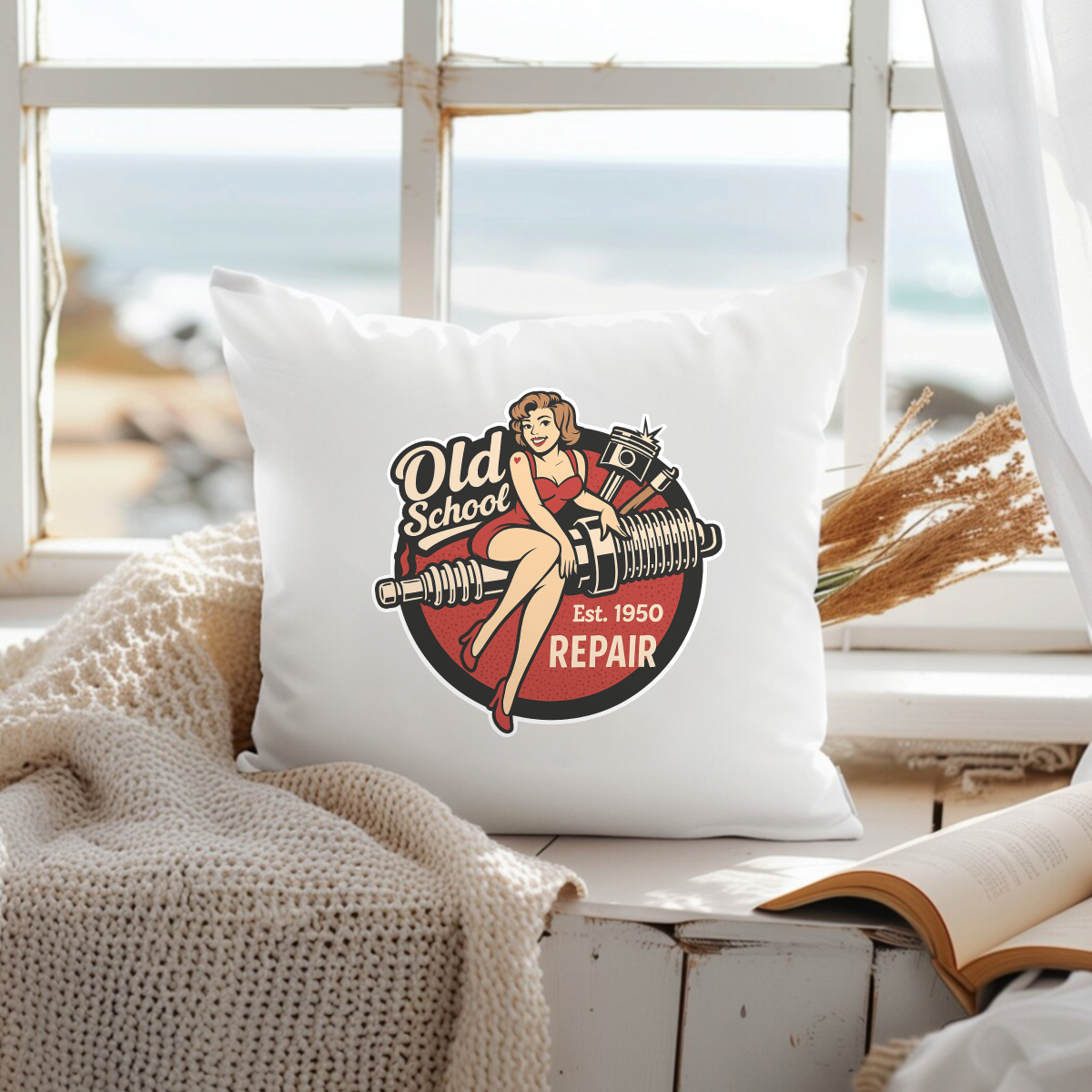 Old School Repair  DTF Transfers ， Edgy Applique Patches for Streetwear and Home Textiles , Bold Graphic Art Style ,  High-Definition Color Retention ,  Reusable DIY Decor Solution