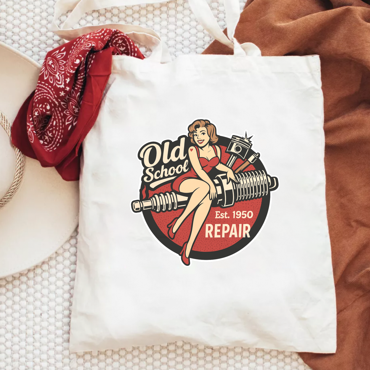 Old School Repair  DTF Transfers ， Edgy Applique Patches for Streetwear and Home Textiles , Bold Graphic Art Style ,  High-Definition Color Retention ,  Reusable DIY Decor Solution