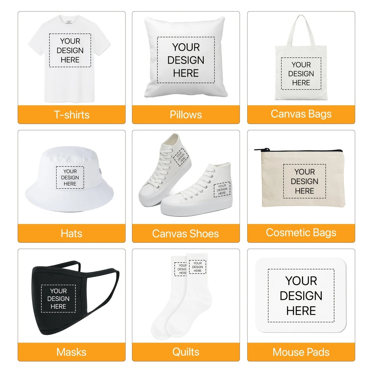 6PCS [8cm*8cm/3.2inch*3.2inch] Custom DTF Iron-On Transfers for Clothing & Bag