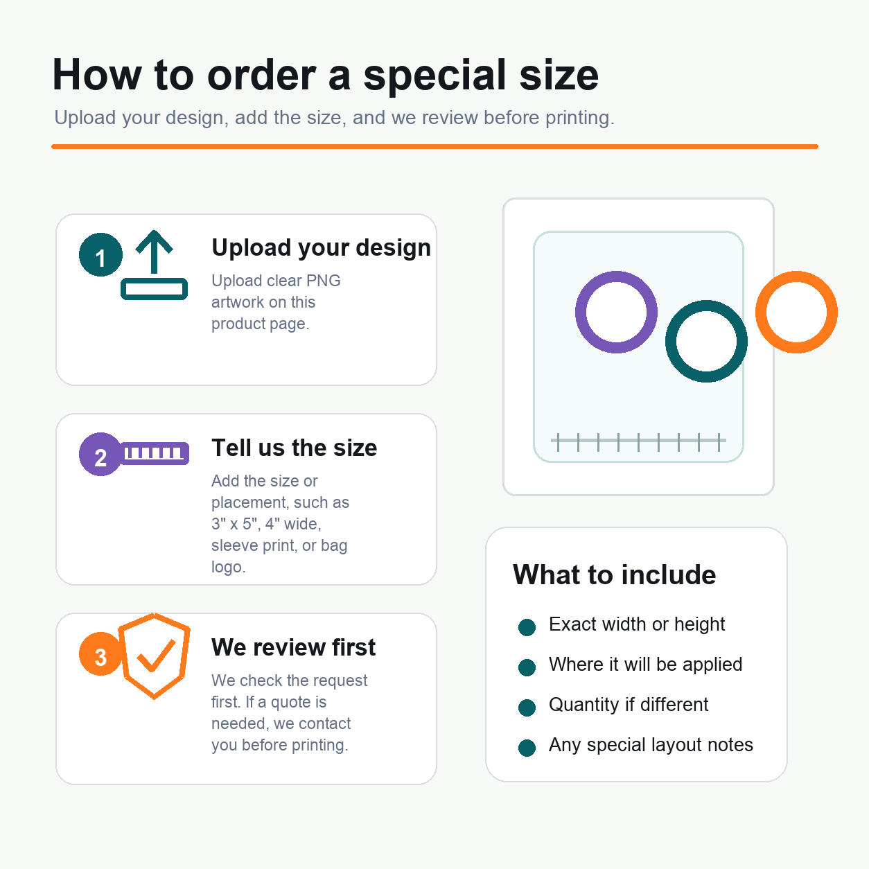 How to order a special size DTF transfer